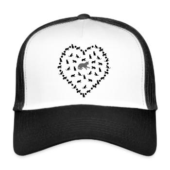 Cats in heart gray cat love gift S - Trucker Cap - white/black - Front