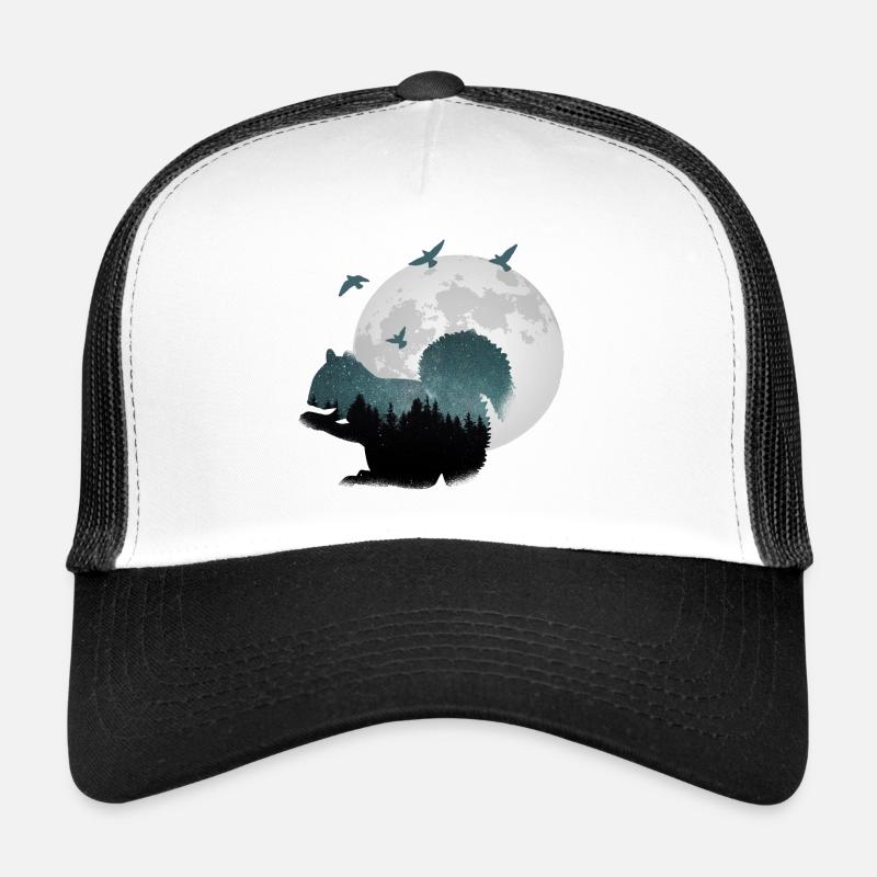 Eichhörnchen mit Sternen - Trucker Cap - Weiß/Schwarz