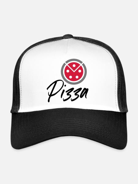 Pizza - Casquette trucker  - blanc/noir - Devant
