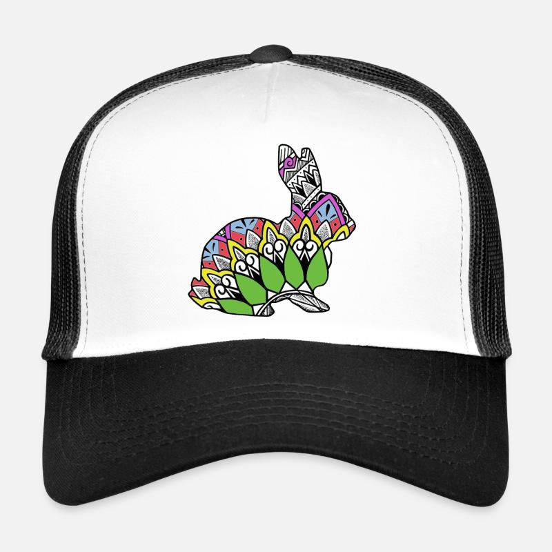 Kaninchen - Trucker Cap - Weiß/Schwarz