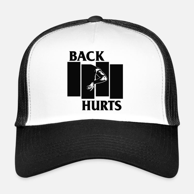 BACK HURTS black Trucker Cap