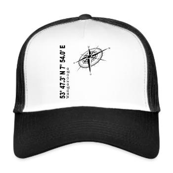 Wangerooge - Trucker Cap - Weiß/Schwarz - Vorne