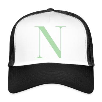 Letter N Green - Trucker Cap - white/black - Front