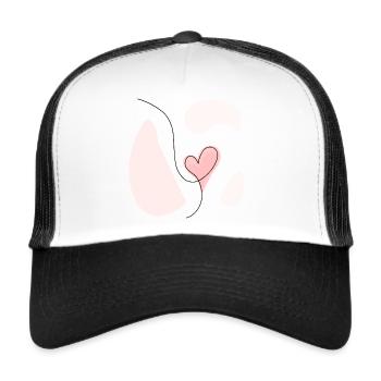 Abstract heart line drawing - Trucker Cap - white/black - Front