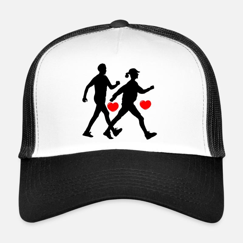 Deux marcheurs avec des cœurs Casquette trucker 