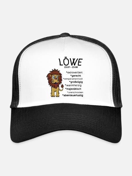 Sternzeichen Löwe - Trucker Cap - Weiß/Schwarz