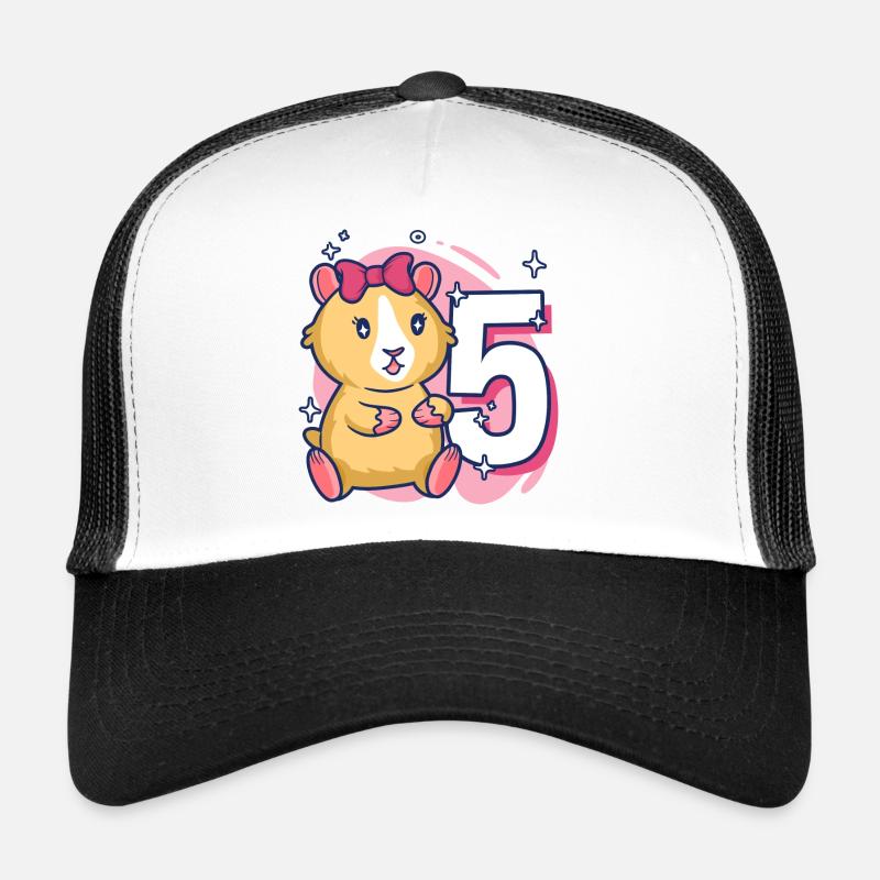 5ème anniversaire Cochon d’Inde Fille de 5 ans Casquette trucker 