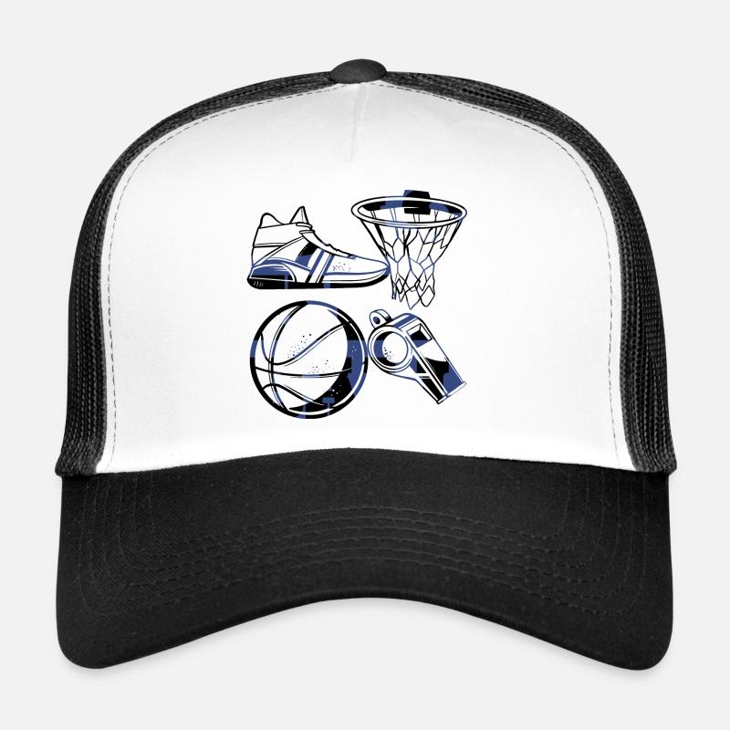 Basketteur - Casquette trucker  - blanc/noir