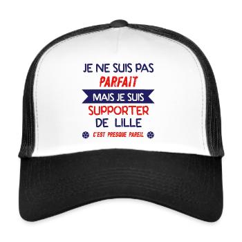 JE SUIS SUPPORTER DE LILLE - Casquette trucker  - blanc/noir - Devant