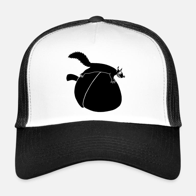 Das Eichhörnchen gegen die Eichel (schwarz) Trucker Cap
