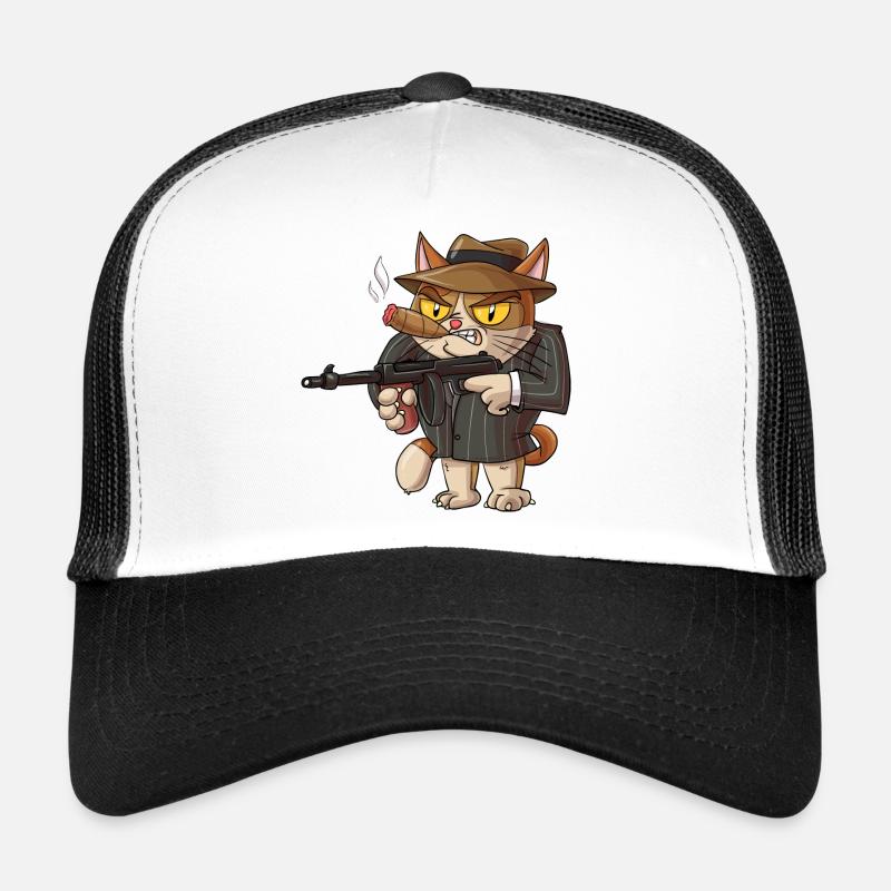 Chat mafieux / chat avec fusil Casquette trucker 