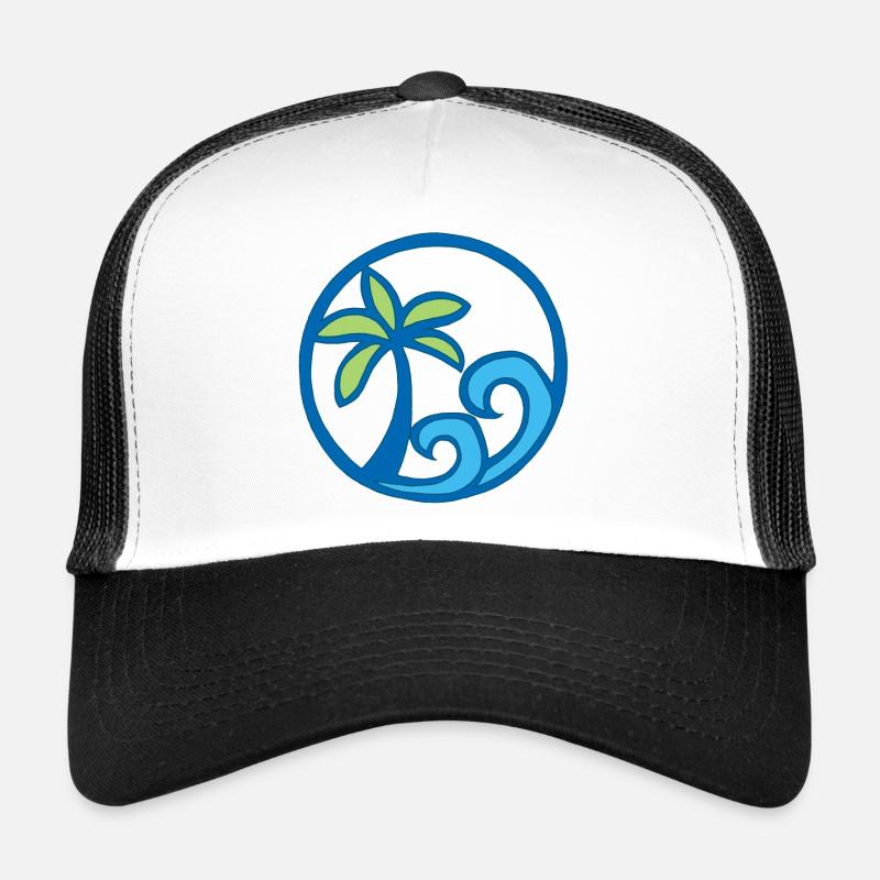 Vagues et palmier Casquette trucker 