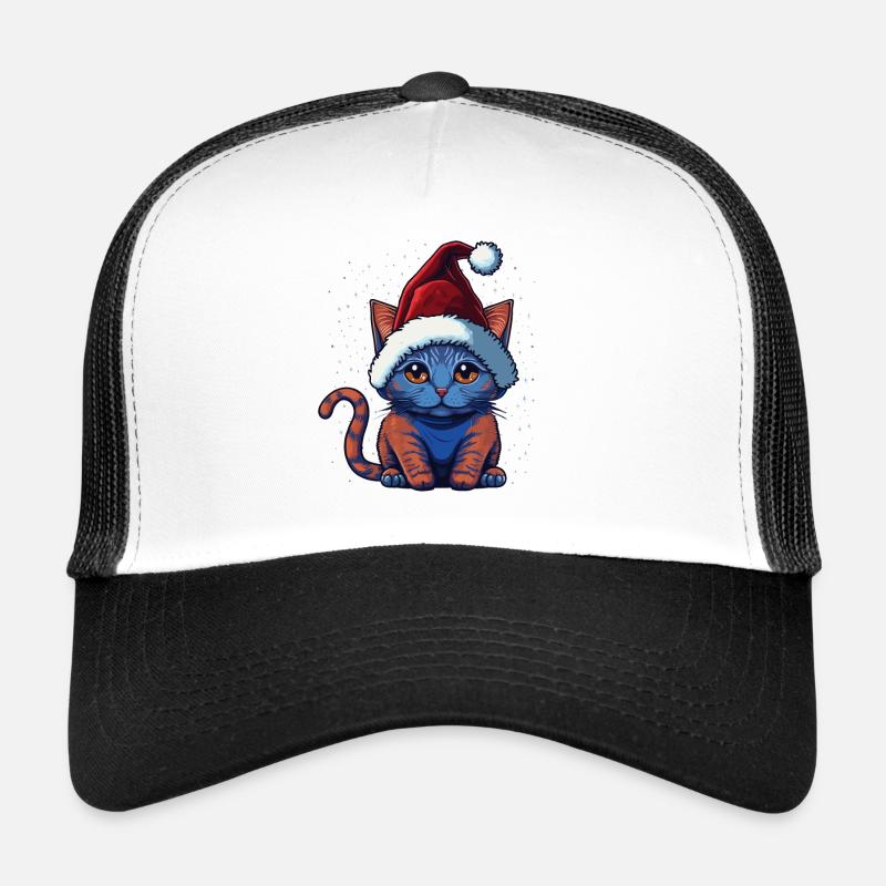 Cute Winter kitten digital artwork, a great Trucker Cap