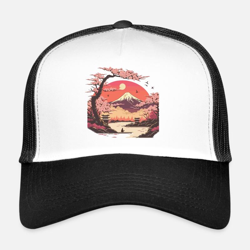 Paysage de fleurs de cerisier Casquette trucker 