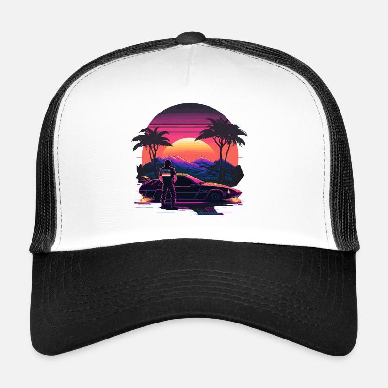 Vaporwave Sunset Trucker Cap