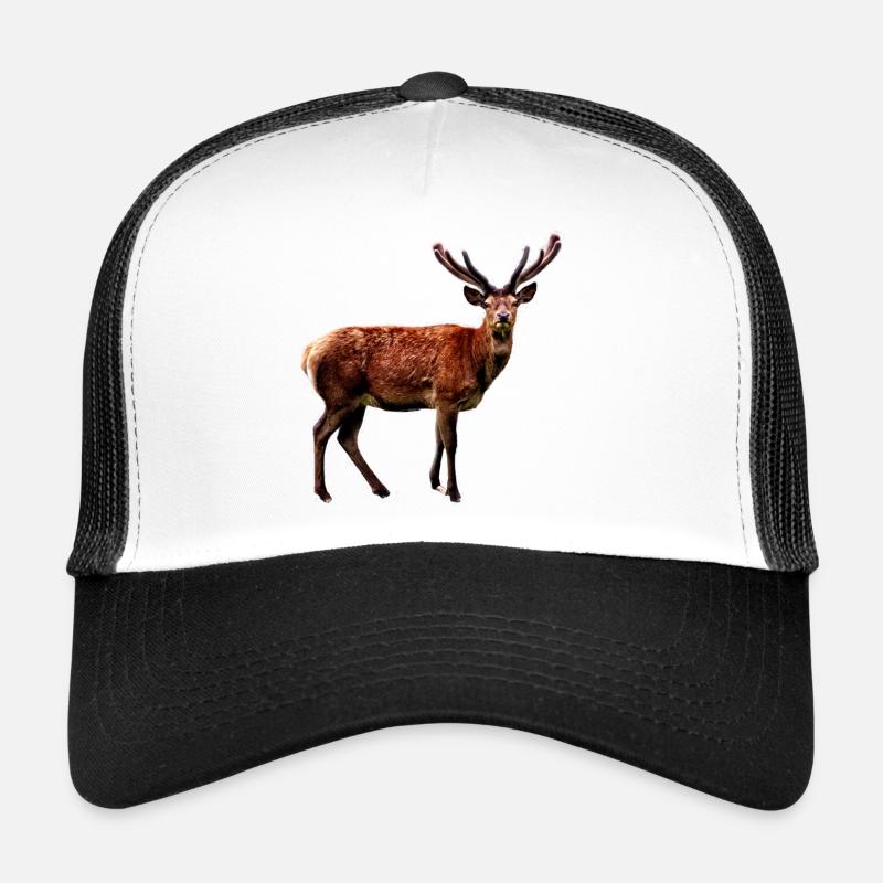 Hirsch - Trucker Cap - Weiß/Schwarz