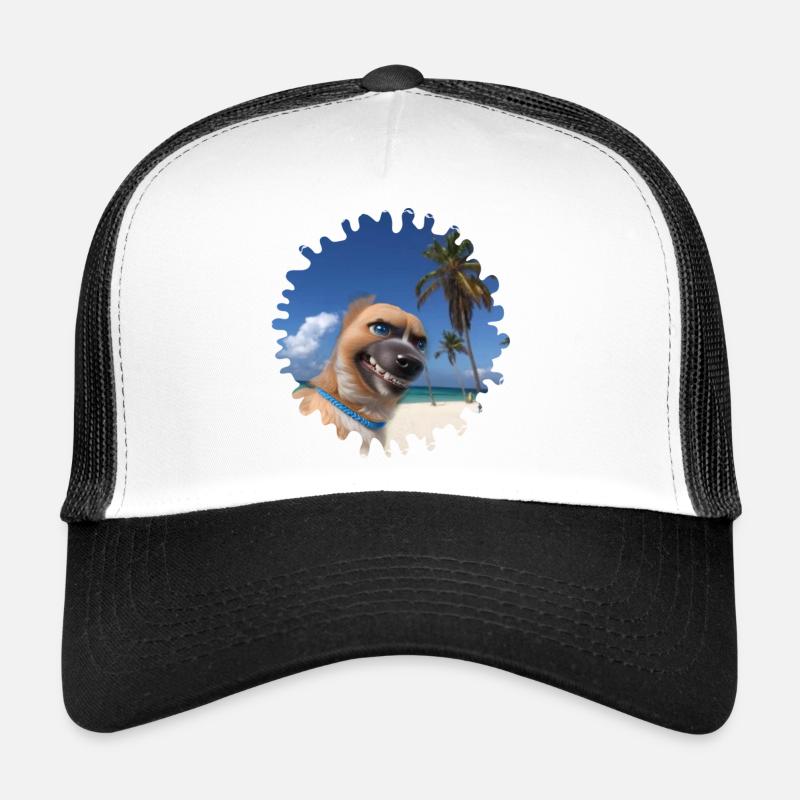 Crazy Beach Dog - Trucker Cap - Weiß/Schwarz