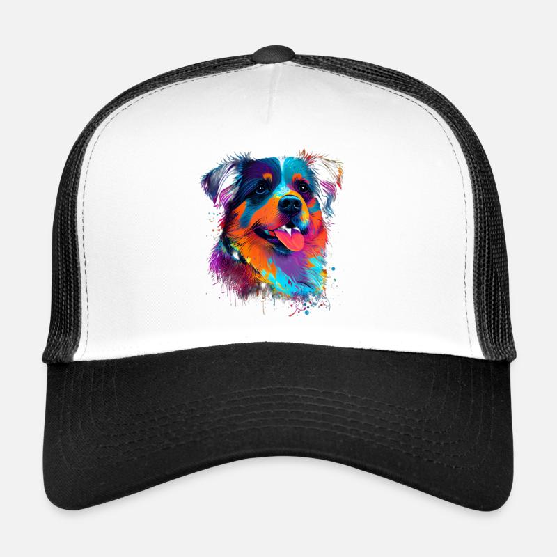 Süsser bunter Hund - Trucker Cap - Weiß/Schwarz