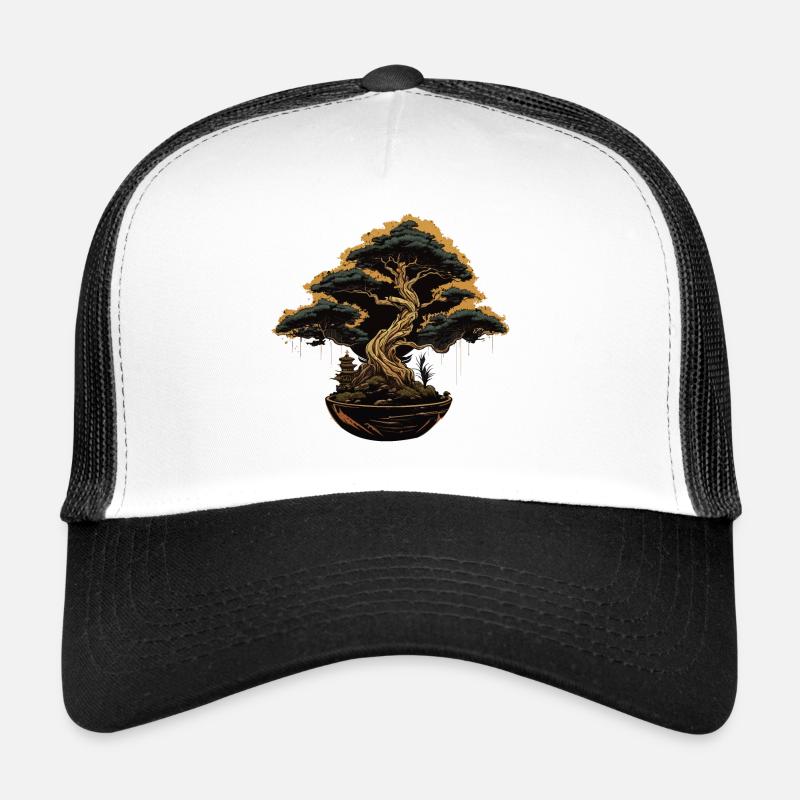 Bonsaï dans le noir Casquette trucker 