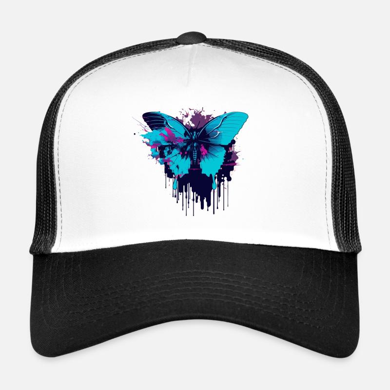 Papillon Blue Vaporwave Casquette trucker 