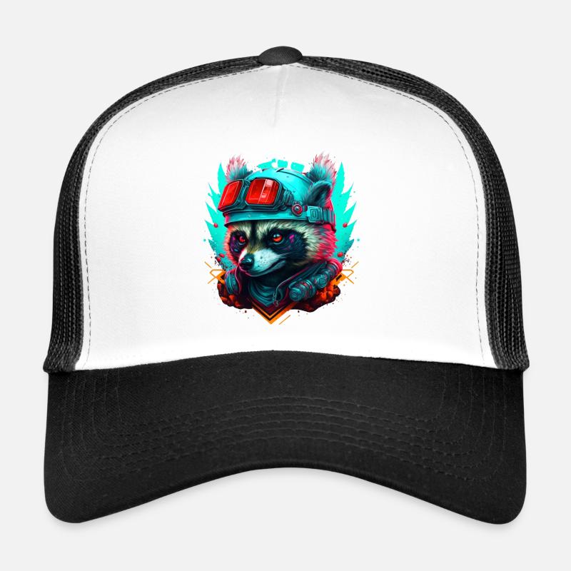 Panda pilote néon steampunk Casquette trucker 
