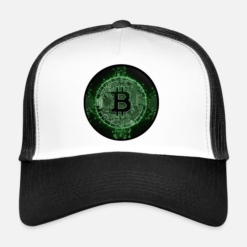 Green Bitcoin Coin - Trucker Cap - Weiß/Schwarz