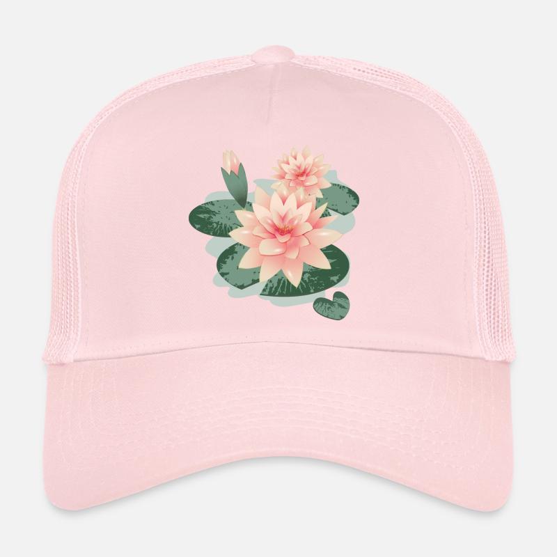 Fleurs de nénuphars avec bourgeon dans l’étang de nénuphars Casquette trucker 