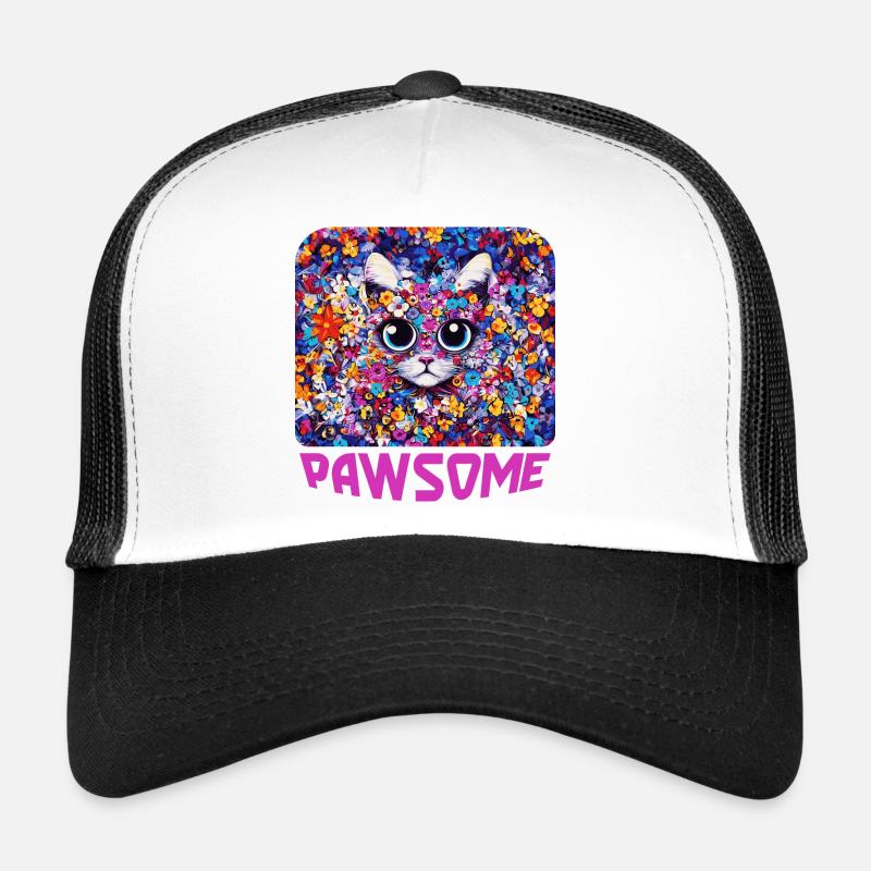 Pawsome - Chat en fleurs Casquette trucker 