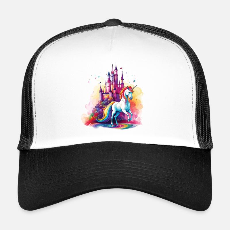 Unicorn Rainbow Castle Colorful Magic Fantasy Trucker Cap