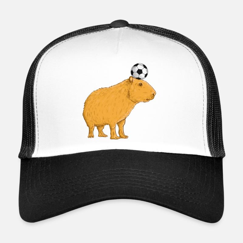Capybara Fußball - Trucker Cap - Weiß/Schwarz