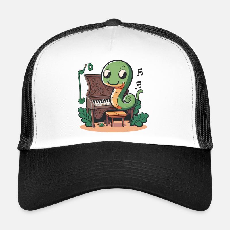 Schlangen-Pianist - Trucker Cap - Weiß/Schwarz