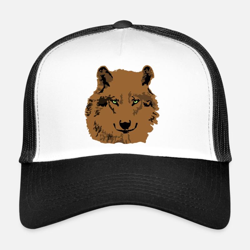 Yeux verts brun loup Casquette trucker 