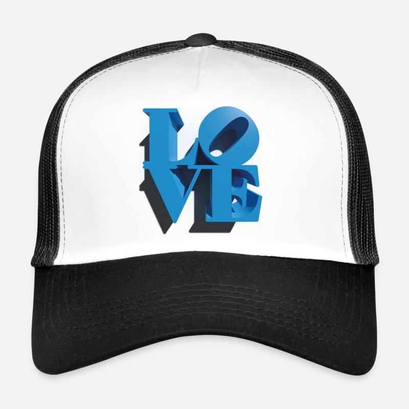 LIEBE 3D Cyan Trucker Cap