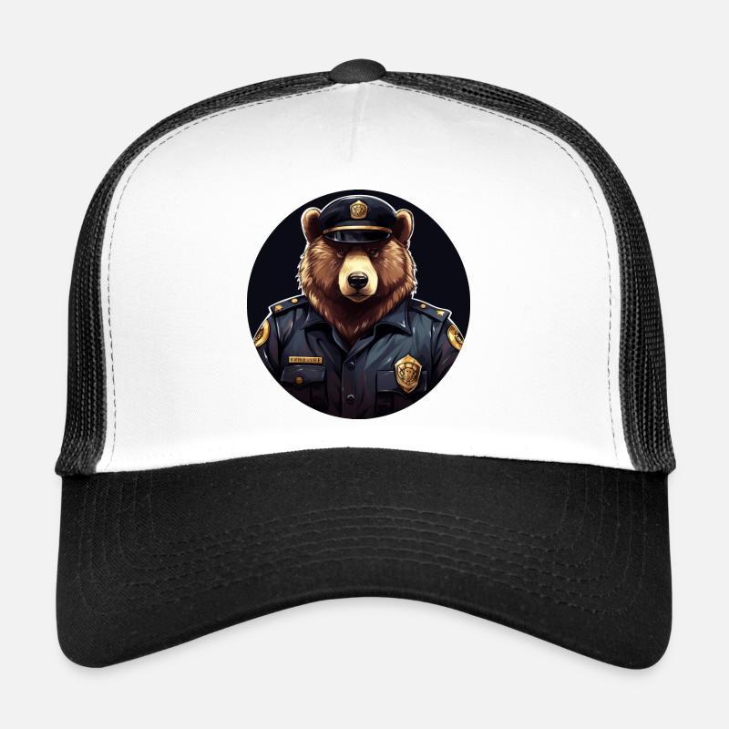Bear Policewoman - Trucker Cap - white/black