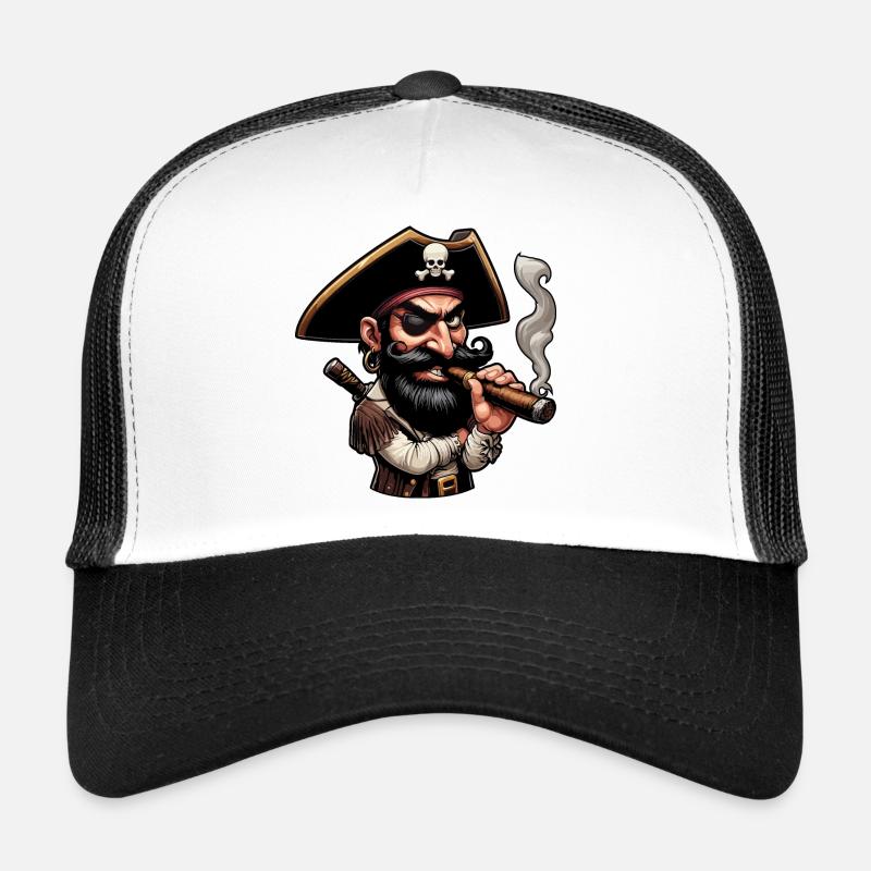 Cigar tuxedo pirate Trucker Cap