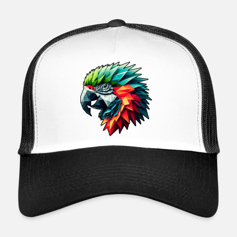 Papagei in Polygon Design Bunt Trucker Cap