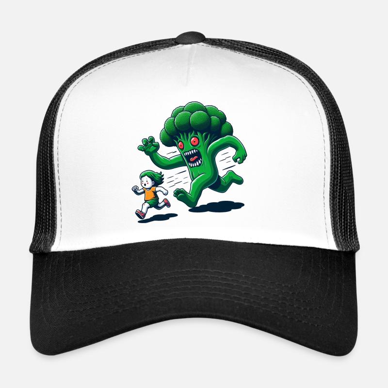 Monsters Broccoli Funny - Trucker Cap - white/black