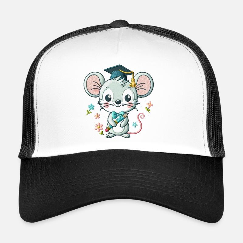 Graduation Mouse Illustration Trucker Cap