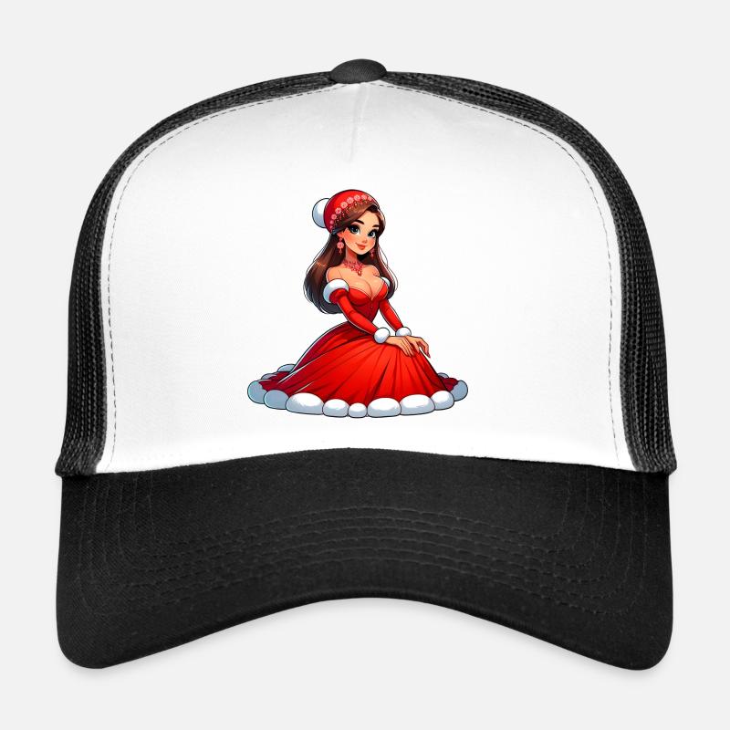 Ded Moroz Snegurotschka russischer Weihnachtsmann - Trucker Cap - Weiß/Schwarz