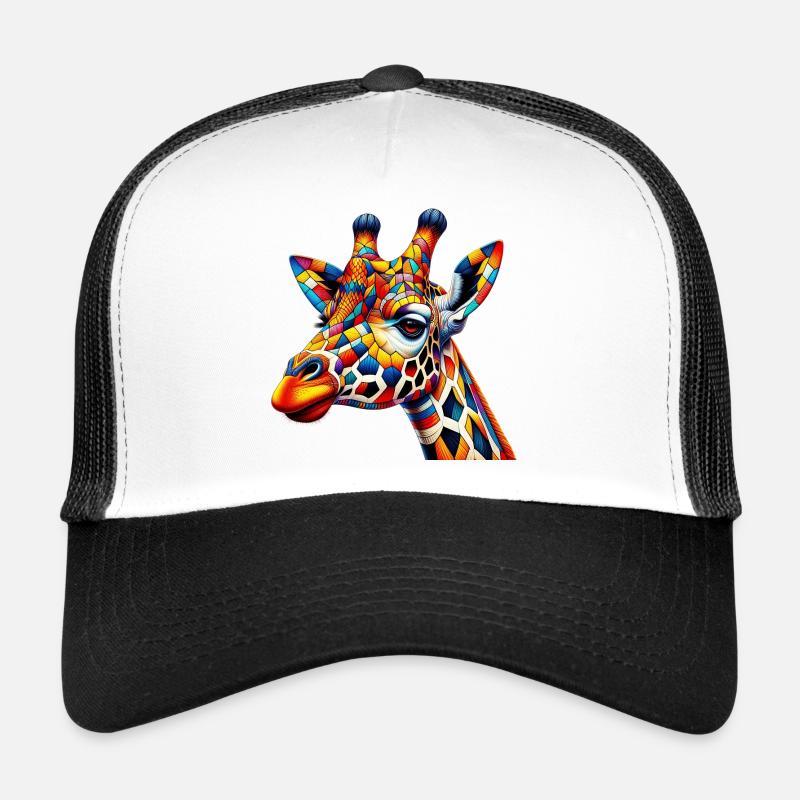 Giraffe farbig und bemalt wie Harlekin Trucker Cap