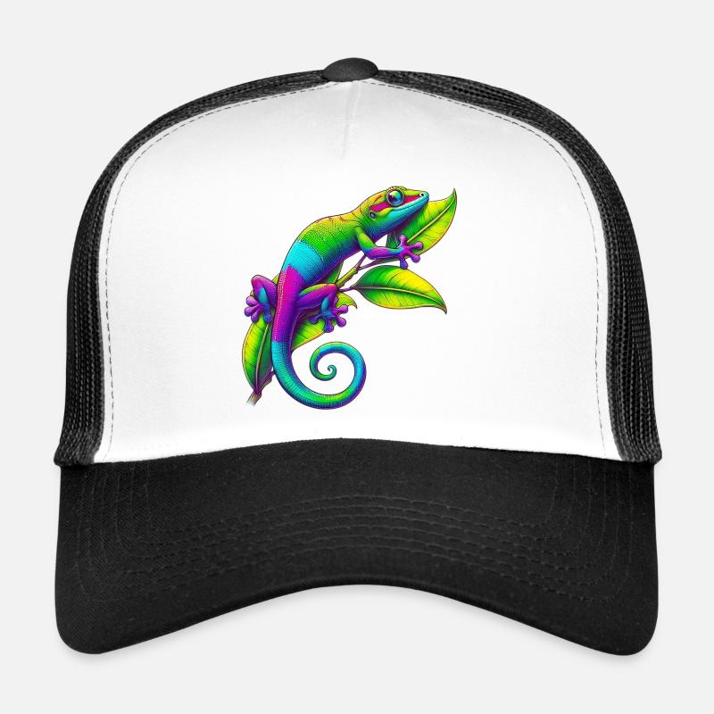 Gecko - Trucker Cap - Weiß/Schwarz