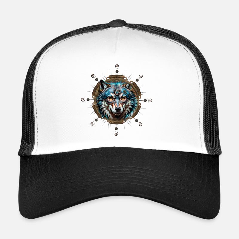 Fantastischer Steampunk-Wolf. Trucker Cap