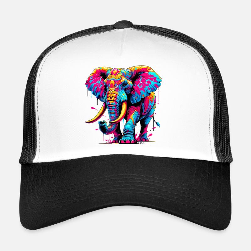 Elefant - Trucker Cap - Weiß/Schwarz