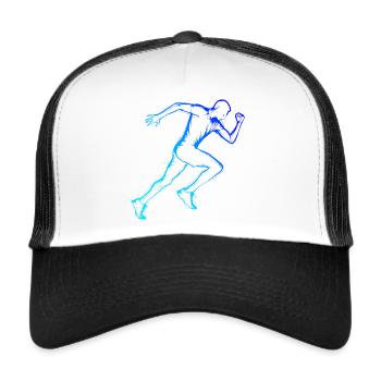 Running Fitness Race Men Women Running - Trucker Cap - white/black - Front
