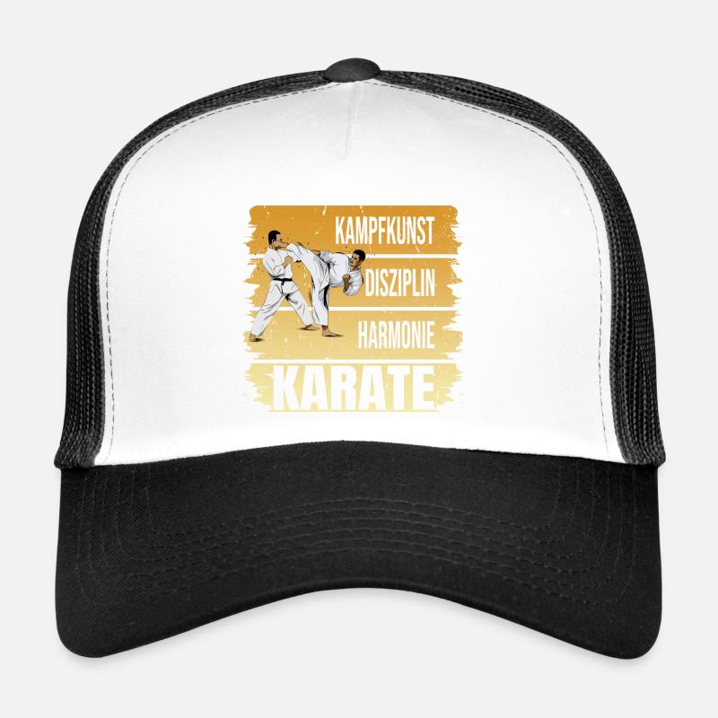 Kampfkunst - Disziplin - Harmonie - Karate - Trucker Cap - Weiß/Schwarz