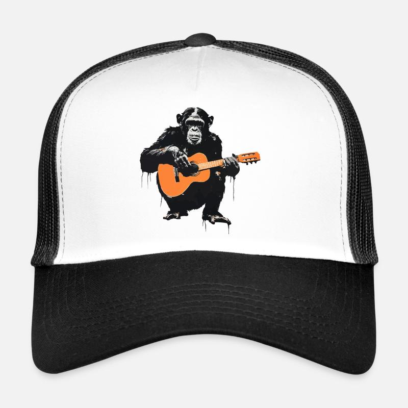 Schimpanse mit Gitarre Trucker Cap
