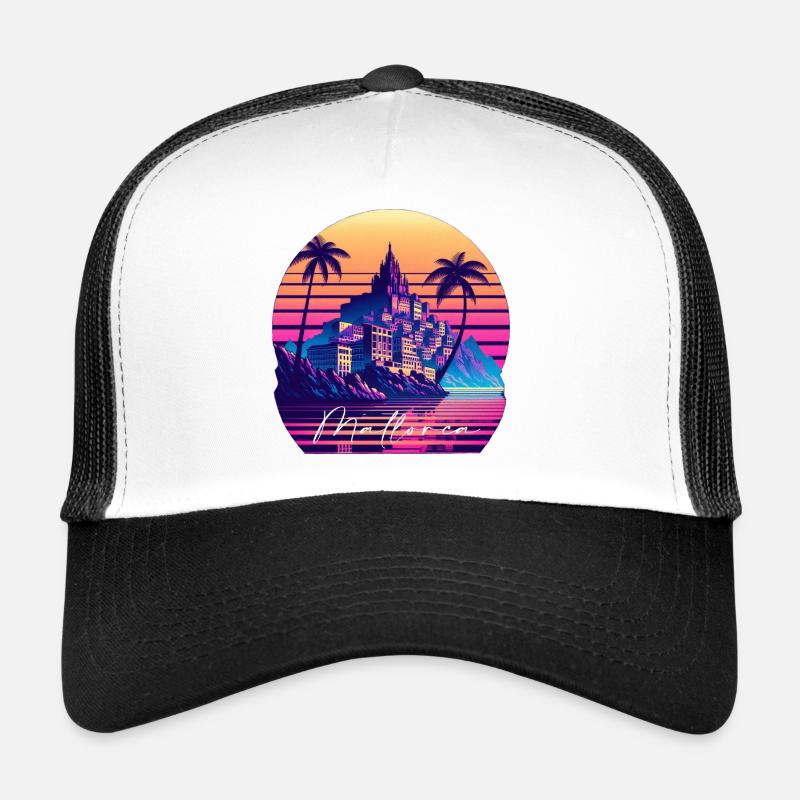 Mallorca - Trucker Cap - Weiß/Schwarz