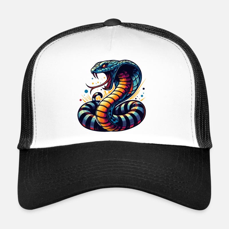 motif serpent Cobra dynamique et coloré Casquette trucker 