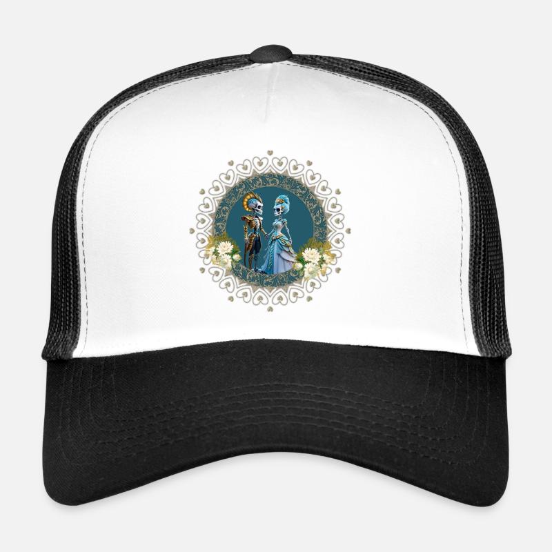 Le joli couple de squelettes de style gothique Casquette trucker 