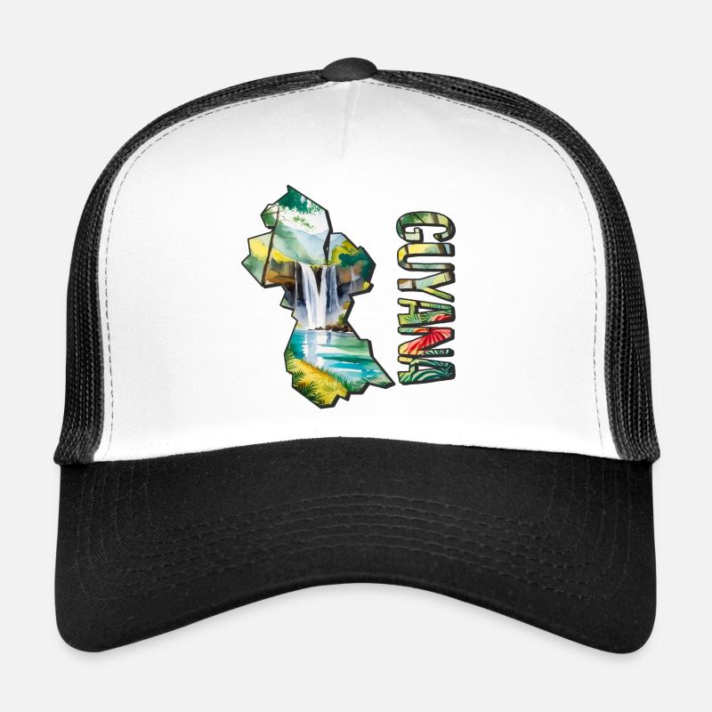 Carte à l’aquarelle de la Guyane Casquette trucker 